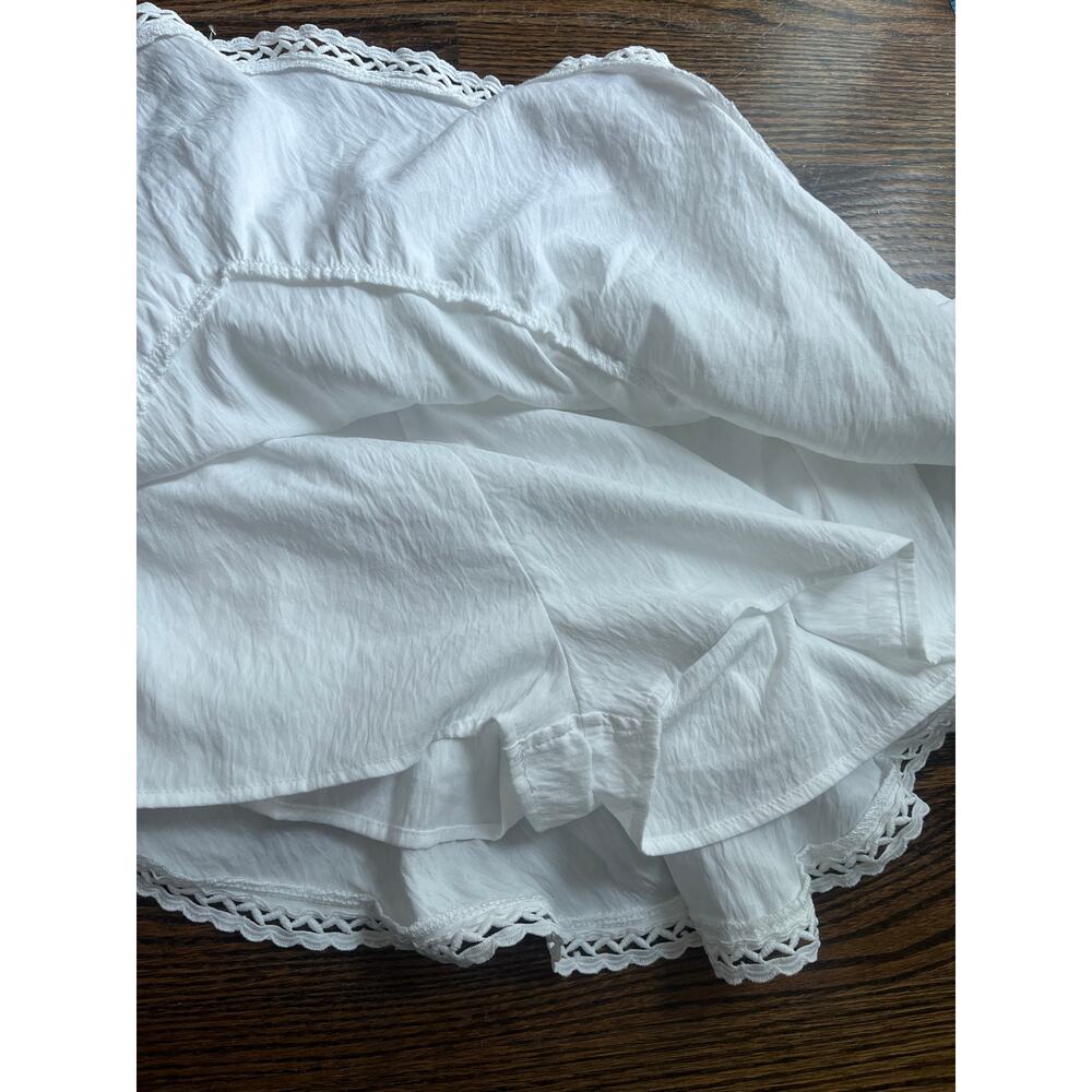 Ruffled elastic waistband skirt high rise Sz. XS white fairy romantic NWOT - Picture 6 of 7